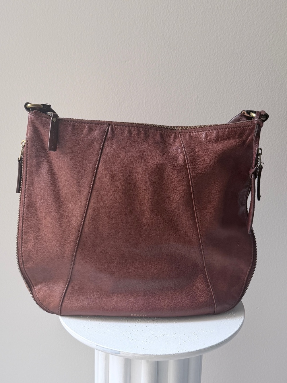 Fossil Leather Shoulder Bag Brown